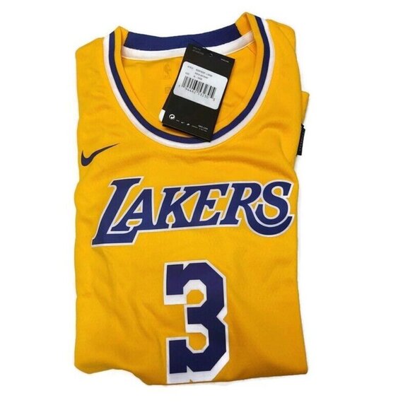 Nike Los Angeles Lakers Swingman Jersey Boys XL 18/20 Anthony Davis #3 Gold - Picture 8 of 8